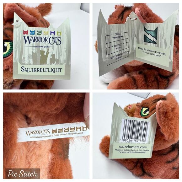 NWT Warrior Cats Squirrelflight Orange Green Eyes Kitty 14" Plush Thunder Clan - Picture 11 of 11